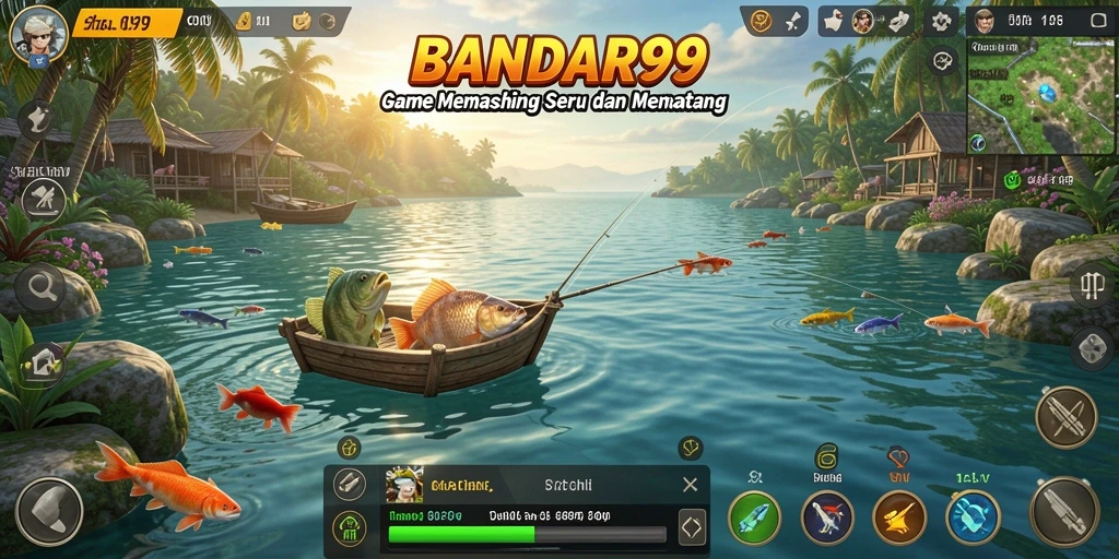 Screenshot BANDAR99 menampilkan gameplay memancing yang mengasyikkan.