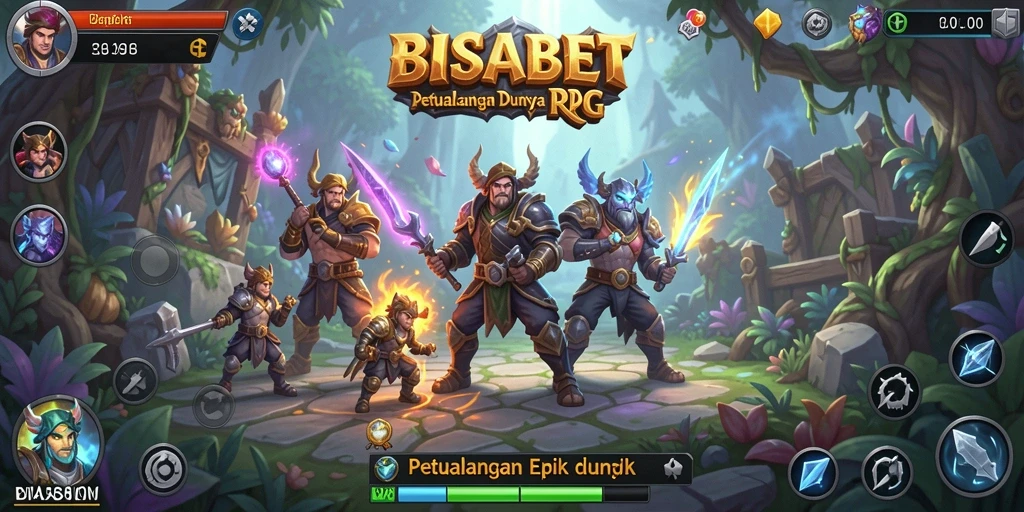Tangkapan layar gameplay BISABET menampilkan aksi seru dalam pertempuran RPG.