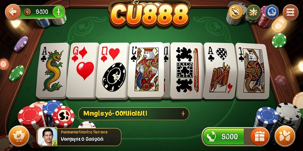 Tampilan gameplay seru dari CU888 di lingkungan permainan domino.