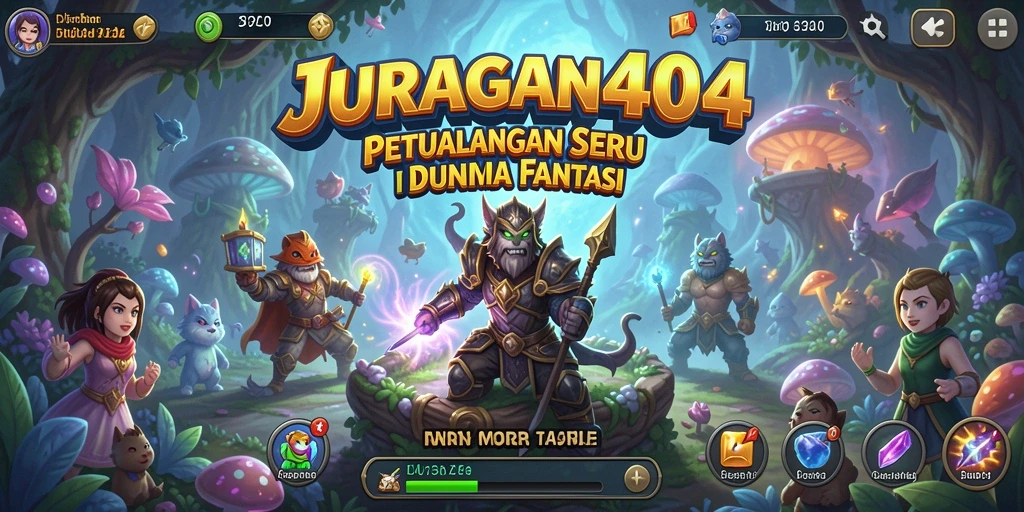 Screenshot JURAGAN404 menampilkan karakter utama menjelajahi hutan misterius.