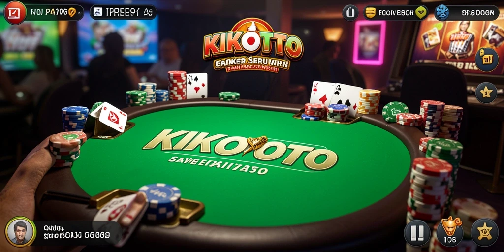 Tangkapan layar gameplay KIKOTOTO yang menunjukkan suasana permainan Poker.