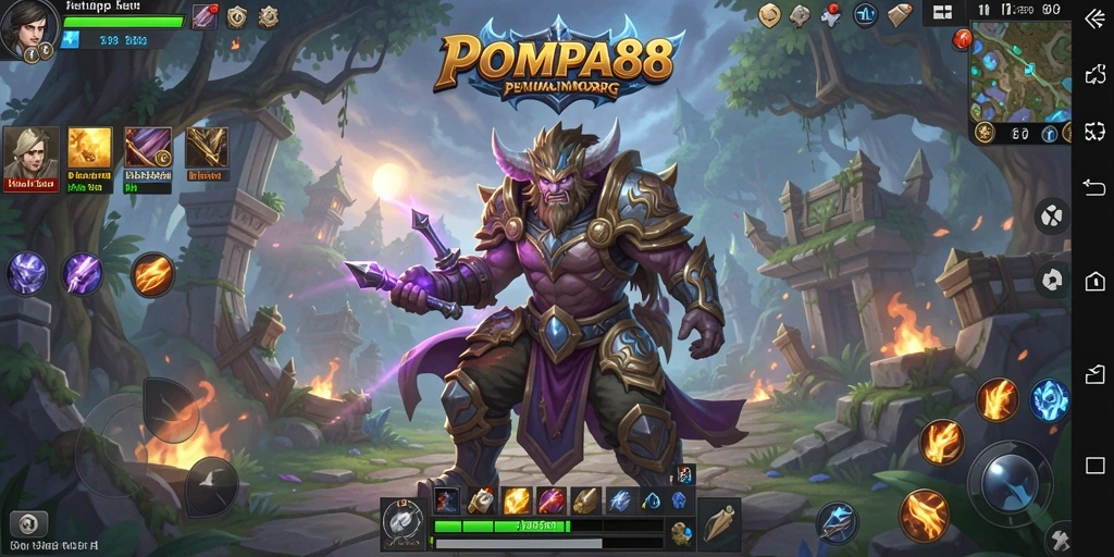 Screenshot POMPA88 menampilkan pertempuran epik dalam gameplay MMORPG.