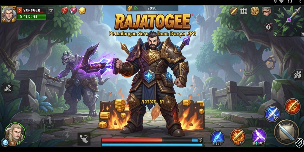 Tampilan gameplay RAJATOGEL yang menampilkan aksi seru dalam dunia fantasi.