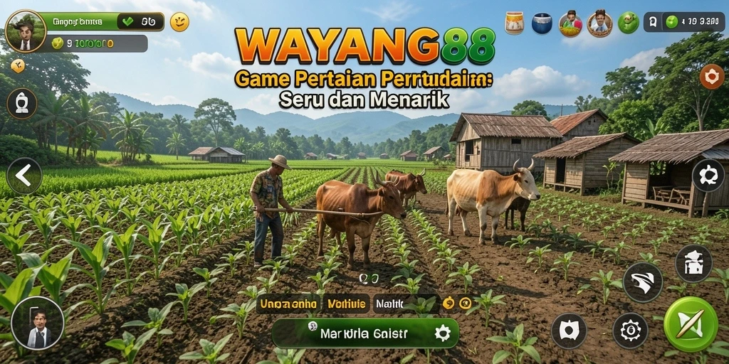 Tampilan gameplay menarik dari WAYANG88 saat mengelola pertanian.